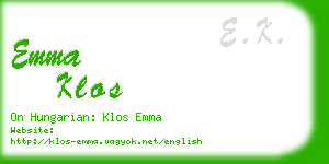 emma klos business card